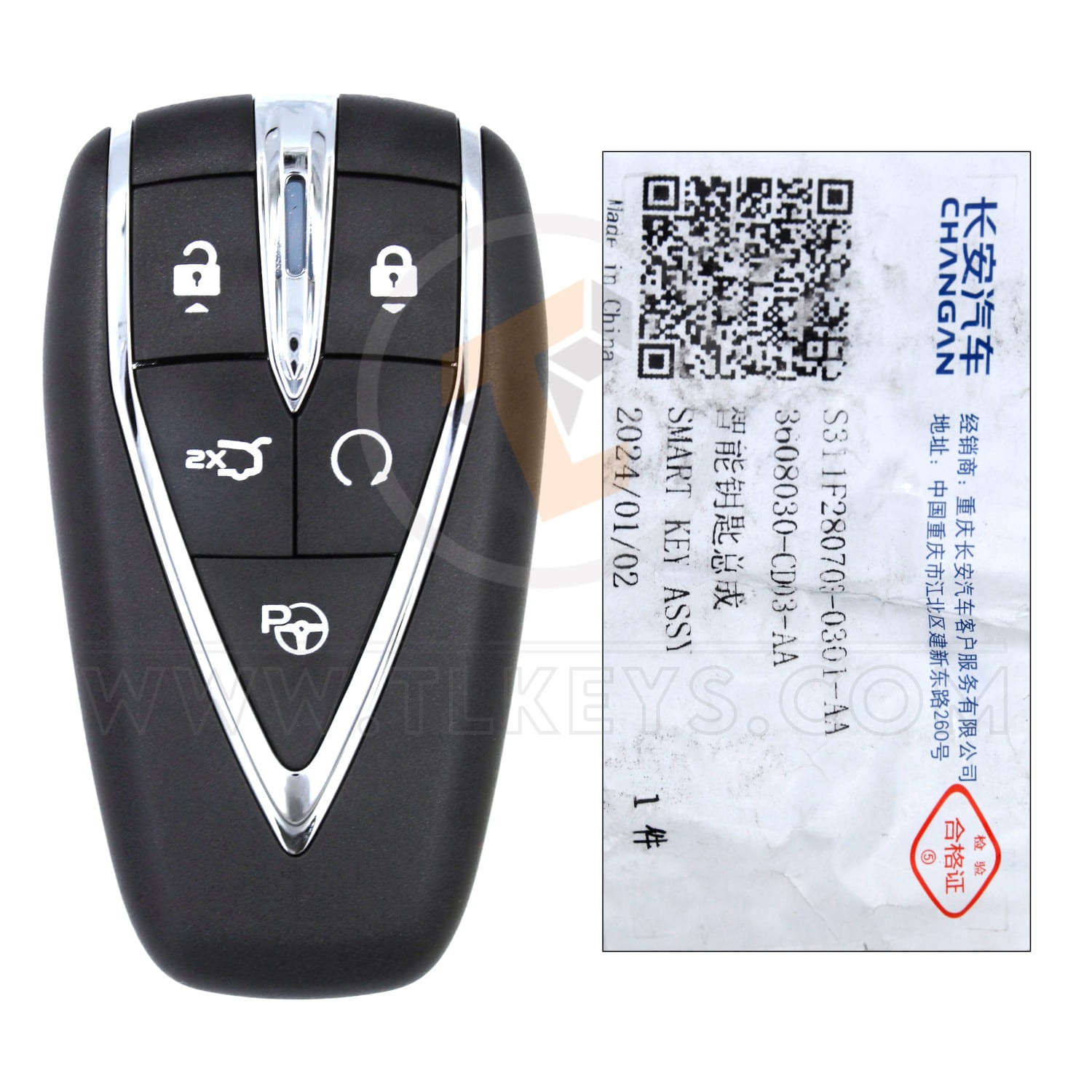 Genuine Changan Smart Key 5B 433MHz 3608030-CD03AA Frequency 433MHz